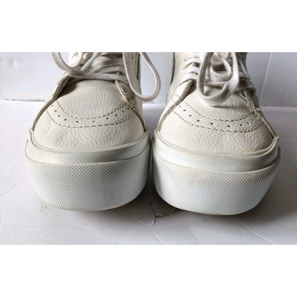 Vans Sk8-Hi Shoes Women's Size 9.5 Men's Size 8 Stacked Platform White Sneakers - Picture 3 of 11